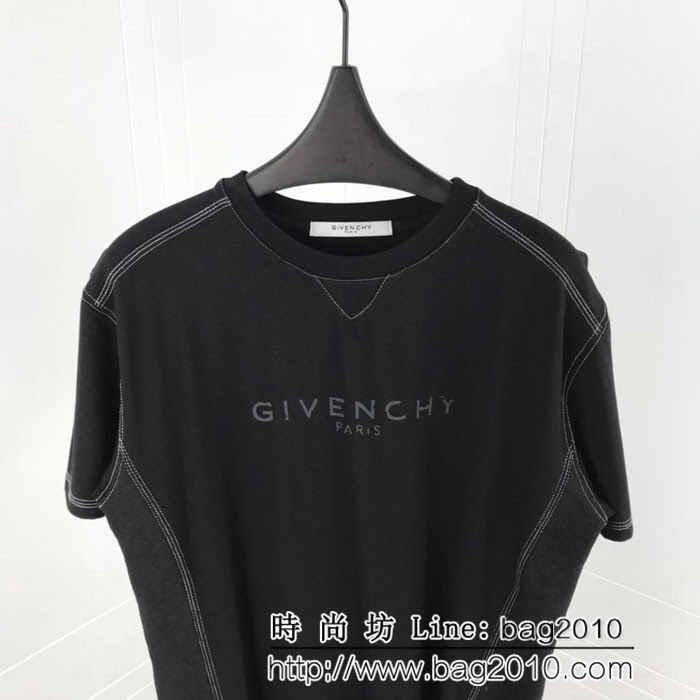 GVC紀梵希 19早春新款 暗紋爆裂做舊印花 短袖T-shirt 男女同款 ydi1763